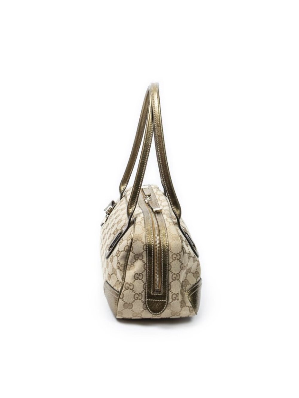 Gucci Princi Boston Beige Gold GG Canvas Messenger Bag - Picture 3 of 10